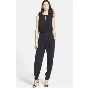 Halston Heritage Black Silk Jumpsuit Size 2